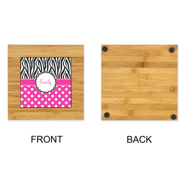 Zebra Print & Polka Dots Bamboo Trivet with 6" Tile - APPROVAL