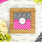 Zebra Print & Polka Dots Bamboo Trivet with 6" Tile - LIFESTYLE