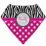 Zebra Print & Polka Dots Bandana Bib (Personalized)