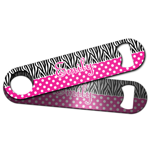 Zebra Print & Polka Dots Bar Bottle Opener - Main