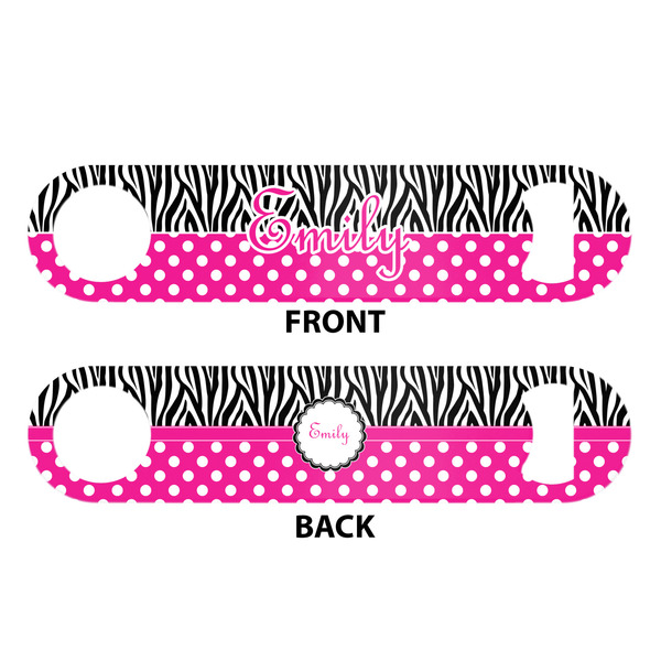 Zebra Print & Polka Dots Bar Bottle Opener - White - Approval