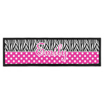 Zebra Print & Polka Dots Bar Mat - Large (Personalized)