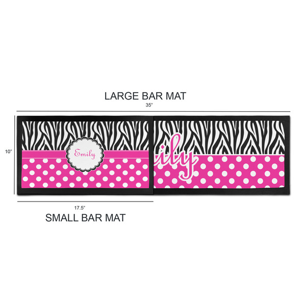 Zebra Print & Polka Dots Bar Mats - Sizing Chart