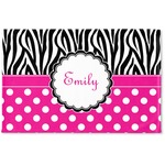 Zebra Print & Polka Dots Woven Mat (Personalized)