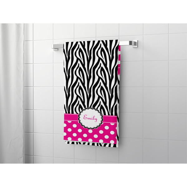 Zebra Print & Polka Dots Bath Towel - LIFESTYLE