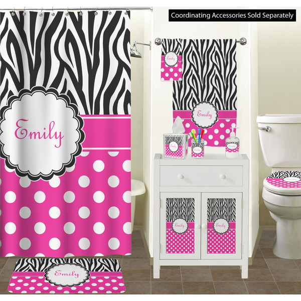 Zebra Print & Polka Dots Bathroom Scene