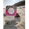 Zebra Print & Polka Dots Beach Spiker white on beach with sand