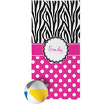 Zebra Print & Polka Dots Beach Towel (Personalized)