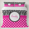 Zebra Print & Polka Dots Duvet Cover Set - King (Personalized)