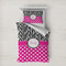 Zebra Print & Polka Dots Duvet Cover Set - Twin XL (Personalized)