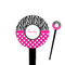 Zebra Print & Polka Dots 4" Round Plastic Food Picks - Black - Single Sided (Personalized)
