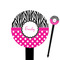 Zebra Print & Polka Dots 6" Round Plastic Food Picks - Black - Single Sided (Personalized)