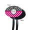 Zebra Print & Polka Dots Black Plastic 7" Stir Stick - Single Sided - Oval - Front & Back