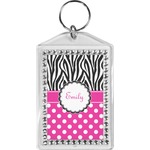 Zebra Print & Polka Dots Bling Keychain (Personalized)