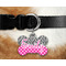 Zebra Print & Polka Dots Bone Shaped Dog Tag on Collar & Dog