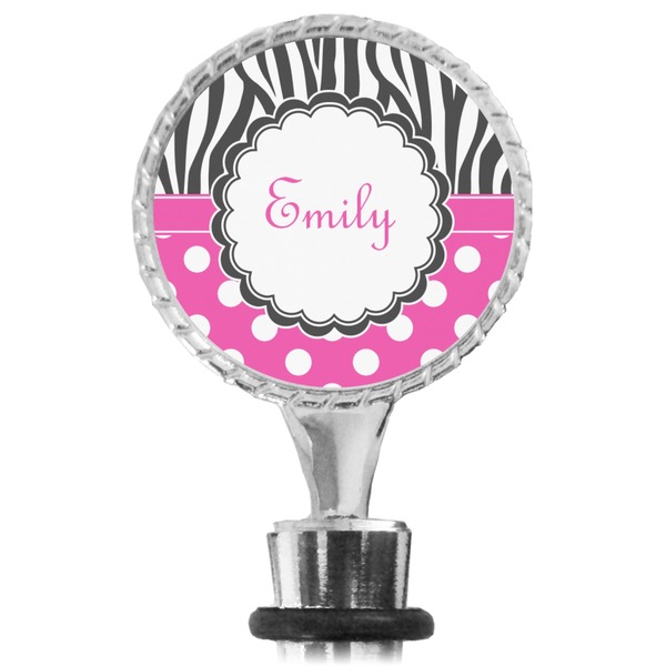 Zebra Print & Polka Dots Bottle Stopper Main View
