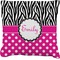 Zebra Print & Polka Dots Faux-Linen Throw Pillow 16" (Personalized)