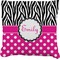 Zebra Print & Polka Dots Burlap Pillow 18"