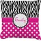 Zebra Print & Polka Dots Faux-Linen Throw Pillow 26" (Personalized)