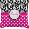 Zebra Print & Polka Dots Burlap Pillow (Personalized)
