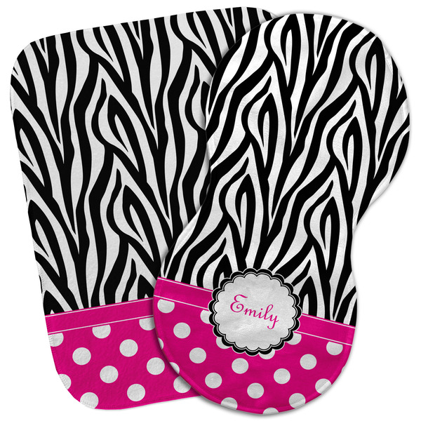 Custom Zebra Print & Polka Dots Burp Cloth (Personalized)