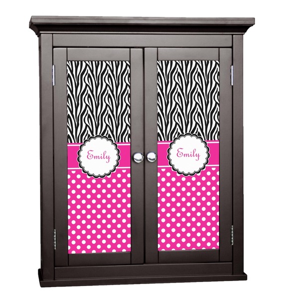Custom Zebra Print & Polka Dots Cabinet Decal - Small (Personalized)