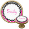 Zebra Print & Polka Dots Cabinet Knob - Gold (Personalized)