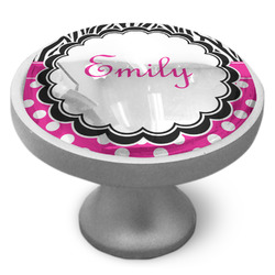 Zebra Print & Polka Dots Cabinet Knob (Personalized)