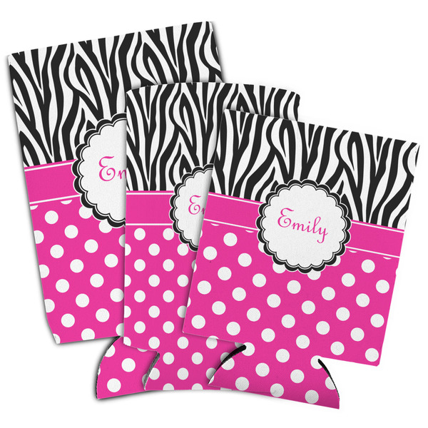 Zebra Print & Polka Dots Can Coolers - PARENT/MAIN