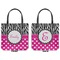Zebra Print & Polka Dots Canvas Tote - Front and Back