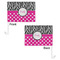Zebra Print & Polka Dots Car Flag - 11" x 8" - Front & Back View