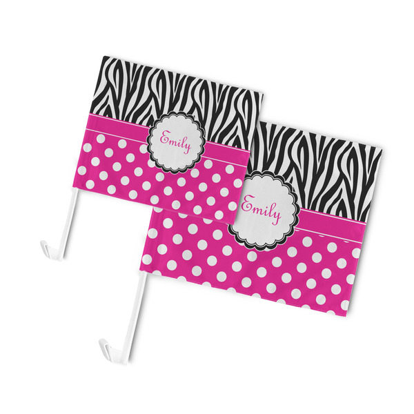 Zebra Print & Polka Dots Car Flags - PARENT MAIN (both sizes)