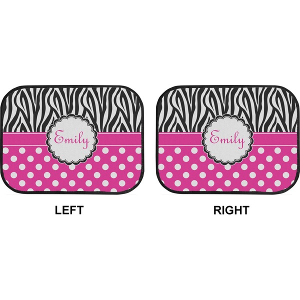 Zebra Print & Polka Dots Car Floor Mats (Back Seat) (Approval)