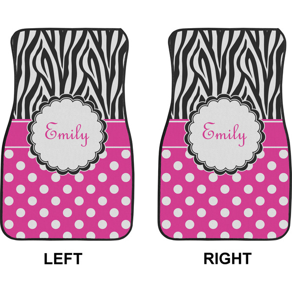 Zebra Print & Polka Dots Car Mat Front - Approval