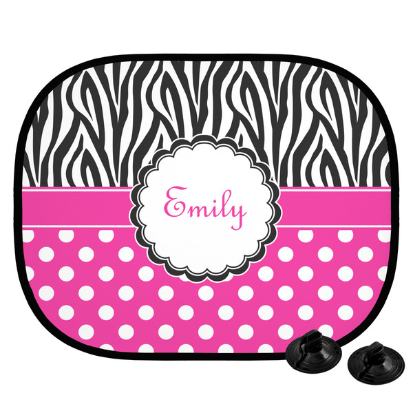 Custom Zebra Print & Polka Dots Car Side Window Sun Shade (Personalized)
