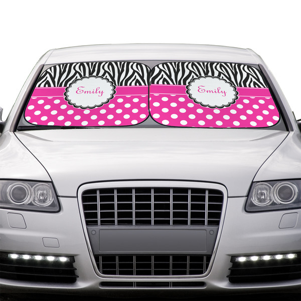 Zebra Print & Polka Dots Car Sun Shades - IN CONTEXT
