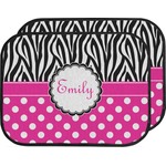 Zebra Print & Polka Dots Car Floor Mats (Back Seat) (Personalized)