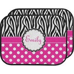 Zebra Print & Polka Dots Car Floor Mats (Back Seat) (Personalized)