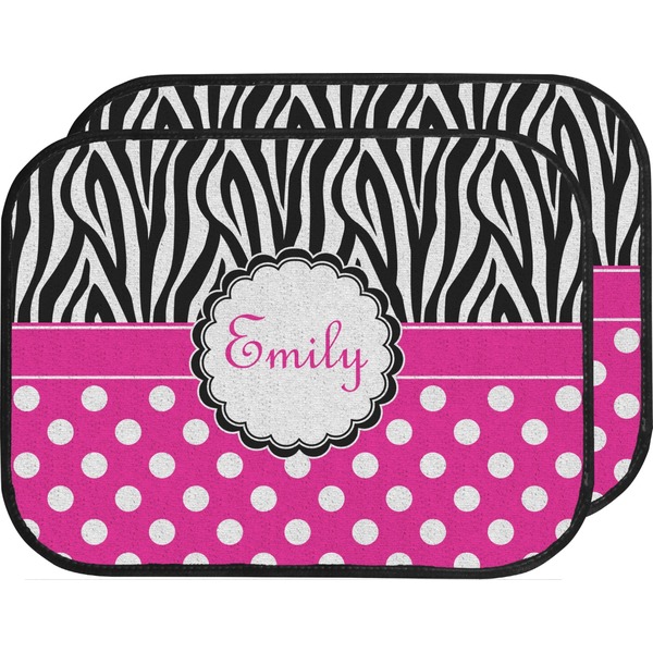 Zebra Print & Polka Dots Custom Car Floor Mats (Back Seat)