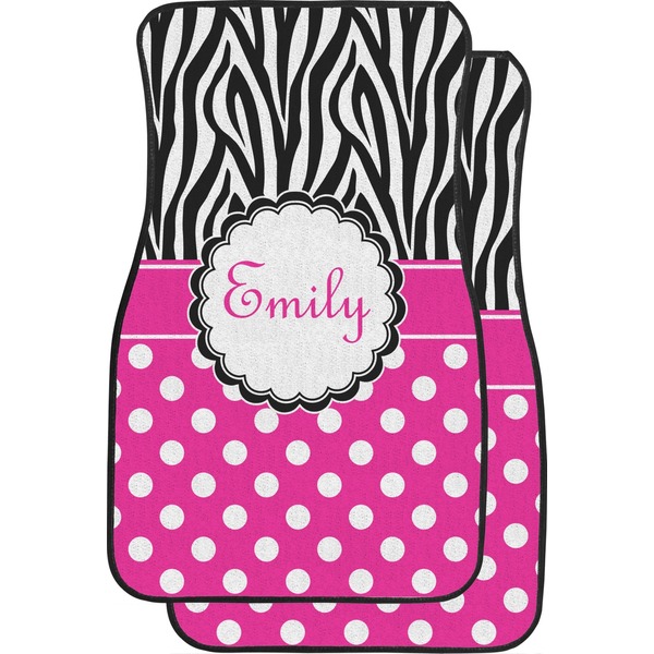 Custom Zebra Print & Polka Dots Car Floor Mats (Personalized)
