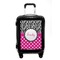 Zebra Print & Polka Dots Carry On Hard Shell Suitcase - Front