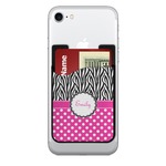Zebra Print & Polka Dots 2-in-1 Cell Phone Credit Card Holder & Screen Cleaner (Personalized)