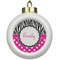 Zebra Print & Polka Dots Ceramic Ball Ornament (Personalized)