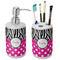 Zebra Print & Polka Dots Ceramic Bathroom Accessories Set (Personalized)