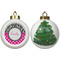 Zebra Print & Polka Dots Ceramic Christmas Ornament - X-Mas Tree (APPROVAL)