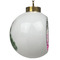 Zebra Print & Polka Dots Ceramic Christmas Ornament - Xmas Tree (Side View)