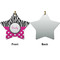 Zebra Print & Polka Dots Ceramic Flat Ornament - Star Front & Back (APPROVAL)