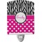 Zebra Print & Polka Dots Ceramic Night Light (Personalized)