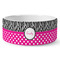 Zebra Print & Polka Dots Ceramic Dog Bowl (Personalized)