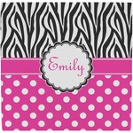 Zebra Print & Polka Dots Ceramic Tile Hot Pad (Personalized)